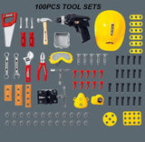 Outdoor Play Equipment: Toy Power Workbench, Kids Power Tool Bench Construction Set with Tools and Electric Drill