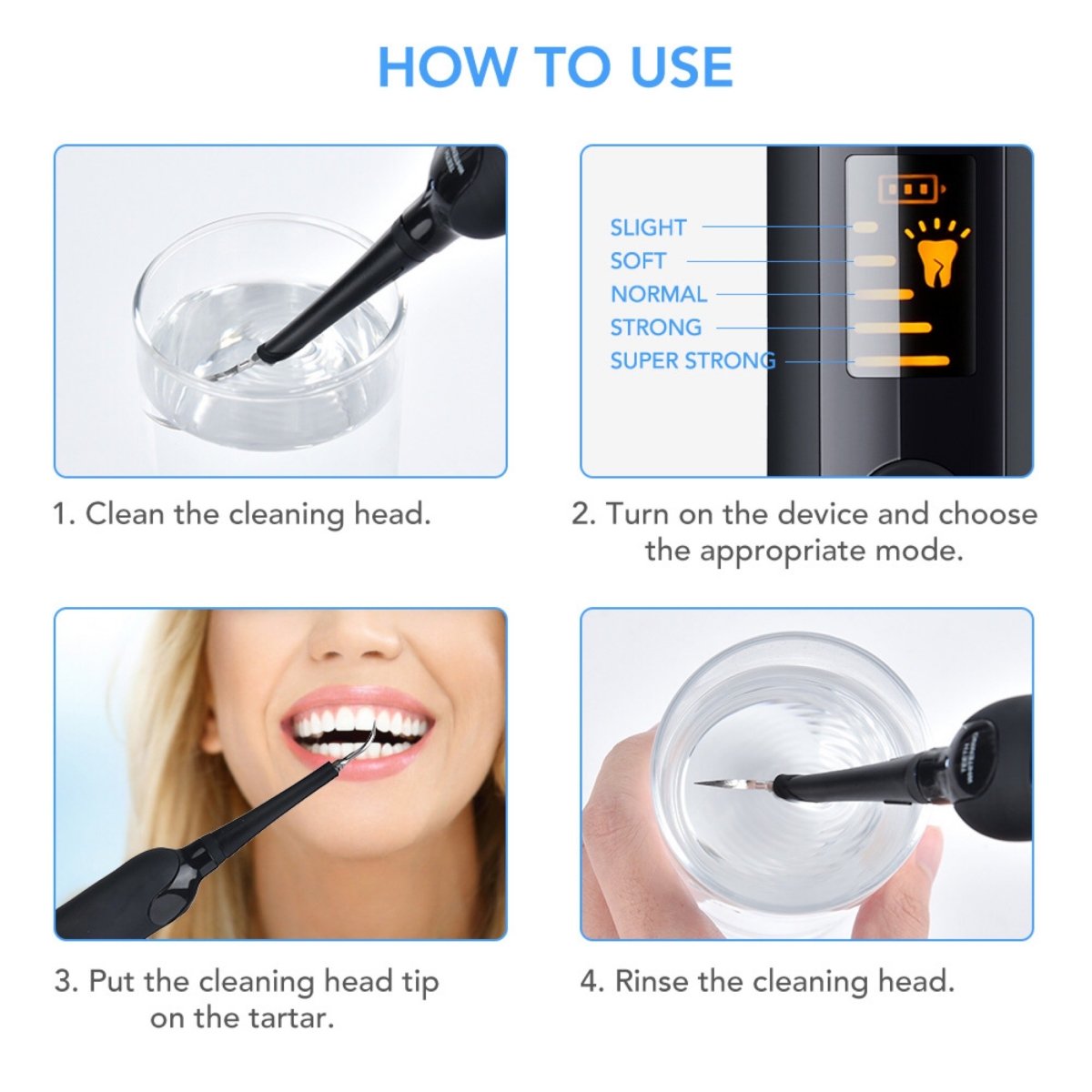 Automotive Decor: Electric Ultrasonic Dental Tartar Plaque Calculus Tooth Remover Set Kits Cleaner with LED Screen