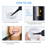 Automotive Decor: Electric Ultrasonic Dental Tartar Plaque Calculus Tooth Remover Set Kits Cleaner with LED Screen