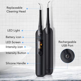 Automotive Decor: Electric Ultrasonic Dental Tartar Plaque Calculus Tooth Remover Set Kits Cleaner with LED Screen