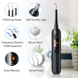 Automotive Decor: Electric Ultrasonic Dental Tartar Plaque Calculus Tooth Remover Set Kits Cleaner with LED Screen