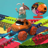 Ride On Cars: Changeable Track In The Dark Track with LED Light-Up Race Car Flexible Track Toy 184