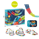 Ride On Cars: Changeable Track In The Dark Track with LED Light-Up Race Car Flexible Track Toy 184