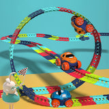 Ride On Cars: Changeable Track In The Dark Track with LED Light-Up Race Car Flexible Track Toy 92