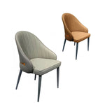 Kitchen & Dining Chairs: VELLUTO Dining Chairs Set Armchairs Mid Century Modern Kitchen Dining Room Chairs Faux Leather Accent Chairs Metal Vanity Lounge Chair with Back for Living Room Bedrooms  Set of 2 (Brown)