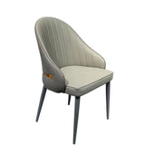 Kitchen & Dining Chairs: VELLUTO Dining Chairs Set Armchairs Mid Century Modern Kitchen Dining Room Chairs Faux Leather Accent Chairs Metal Vanity Lounge Chair with Back for Living Room Bedrooms  Set of 2 (Grey)