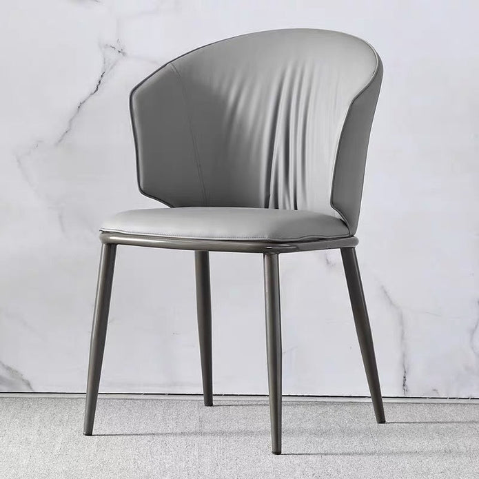 Kitchen & Dining Chairs: VELLUTO Modern Armless Upholstered Side Chair with Metal Legs for Kitchen & Dining Set of 2 (Grey)