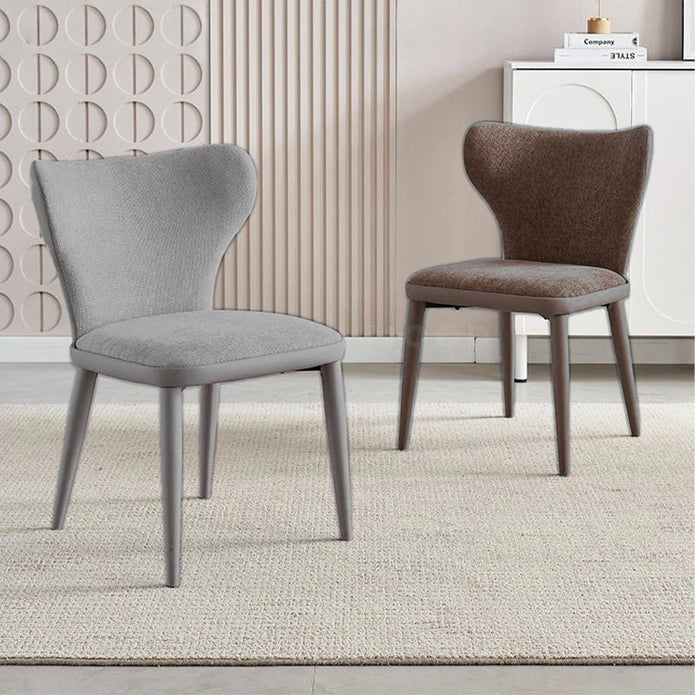 Kitchen & Dining Chairs: VELLUTO Modern Kitchen Dining Room Chairs Faux Leather Flannel Accent Chairs Metal Vanity Lounge Chair with Back for Living Room Set of 2(Light Grey)