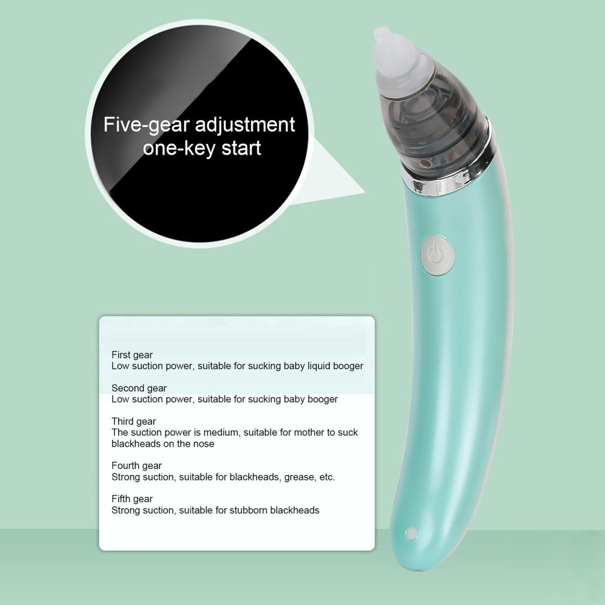 Baby Health & Grooming Kits: Baby Nasal Aspirator Electric Safe Hygienic Nose Cleaner Snot Sucker For baby (Green)