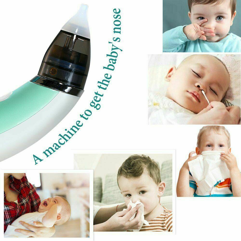 Baby Health & Grooming Kits: Baby Nasal Aspirator Electric Safe Hygienic Nose Cleaner Snot Sucker For baby (Green)