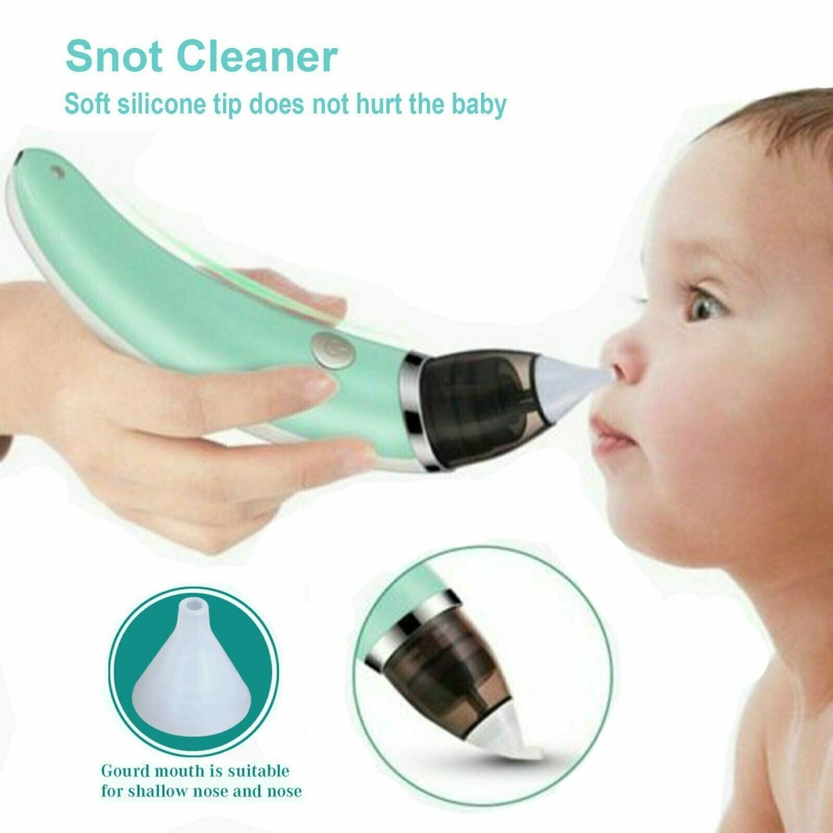 Baby Health & Grooming Kits: Baby Nasal Aspirator Electric Safe Hygienic Nose Cleaner Snot Sucker For baby (Green)
