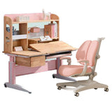 Office & Desk Chairs: Solid Rubber Wood Height Adjustable Children Kids Ergonomic Pink Study Desk Chair 120cm AU