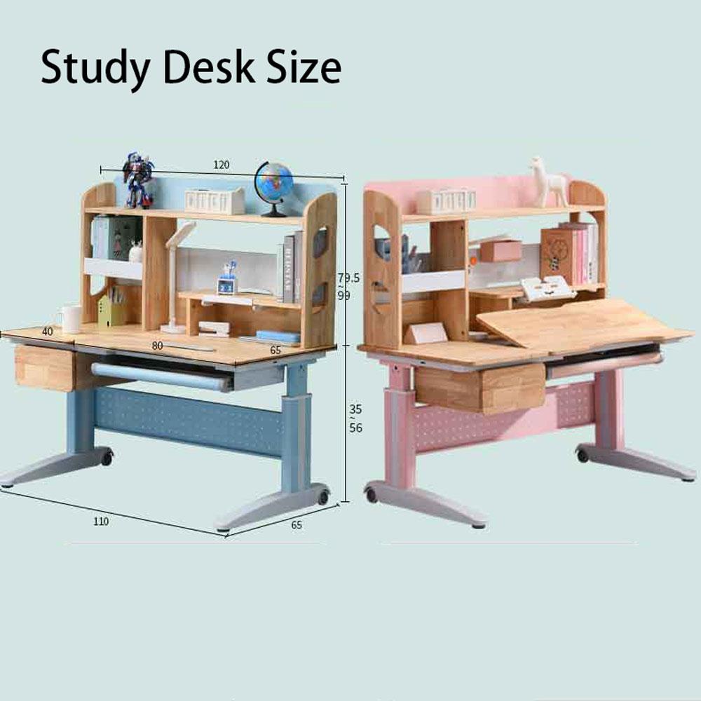 Office & Desk Chairs: Solid Rubber Wood Height Adjustable Children Kids Ergonomic Pink Study Desk Chair 120cm AU