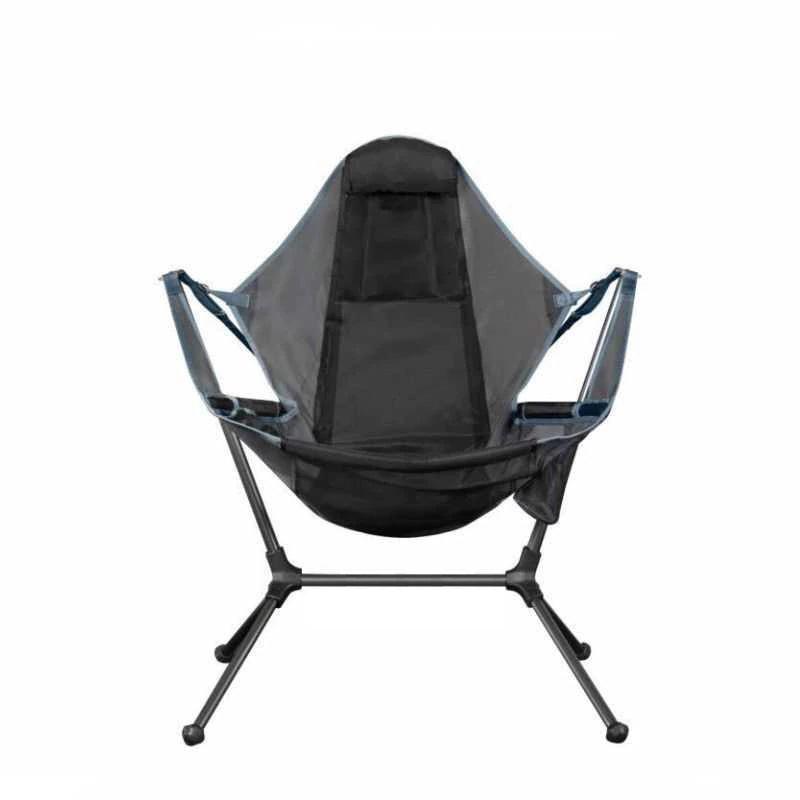 Arm Chairs & Recliners: Camping Chair Foldable Swing Luxury Recliner Relaxation Swinging Comfort Lean Back Outdoor Folding Chair Outdoor Freestyle Portable Folding Rocking Chair Grey