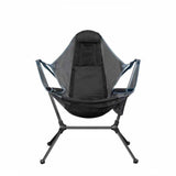 Arm Chairs & Recliners: Camping Chair Foldable Swing Luxury Recliner Relaxation Swinging Comfort Lean Back Outdoor Folding Chair Outdoor Freestyle Portable Folding Rocking Chair Grey