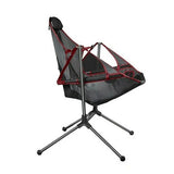 Arm Chairs & Recliners: Camping Chair Foldable Swing Luxury Recliner Relaxation Swinging Comfort Lean Back Outdoor Folding Chair Outdoor Freestyle Portable Folding Rocking Chair Grey