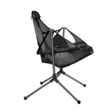 Arm Chairs & Recliners: Camping Chair Foldable Swing Luxury Recliner Relaxation Swinging Comfort Lean Back Outdoor Folding Chair Outdoor Freestyle Portable Folding Rocking Chair Grey