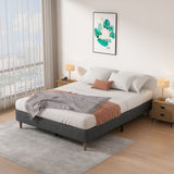 Beds & Bed Frames: Bed Frame Mattress Foundation (Dark Grey)  Double