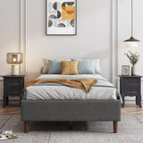 Beds & Bed Frames: Bed Frame Mattress Foundation (Dark Grey)  Double