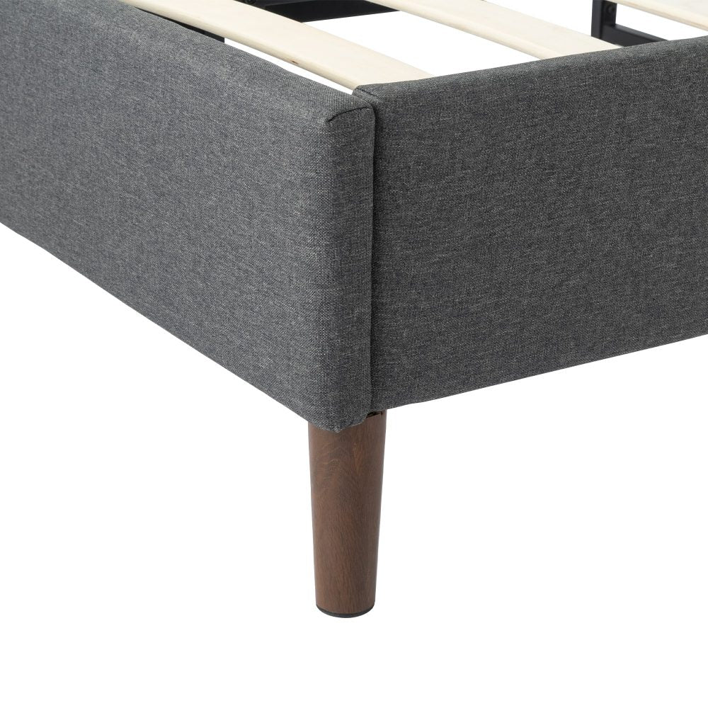 Beds & Bed Frames: Bed Frame Mattress Foundation (Dark Grey)  Double