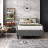 Beds & Bed Frames: Bed Frame Mattress Foundation (Dark Grey)  Double