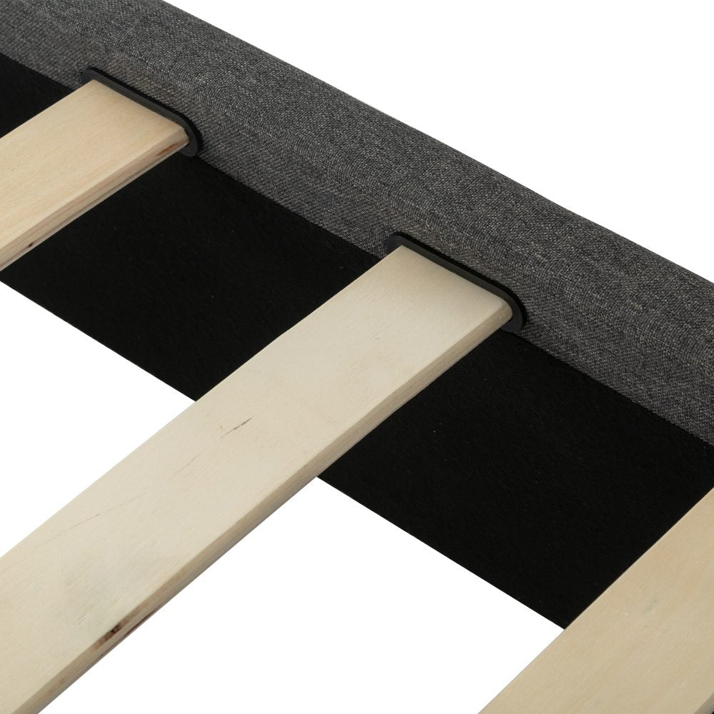 Beds & Bed Frames: Bed Frame Mattress Foundation (Dark Grey)  Double