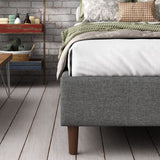 Beds & Bed Frames: Bed Frame Mattress Foundation (Dark Grey)  Double