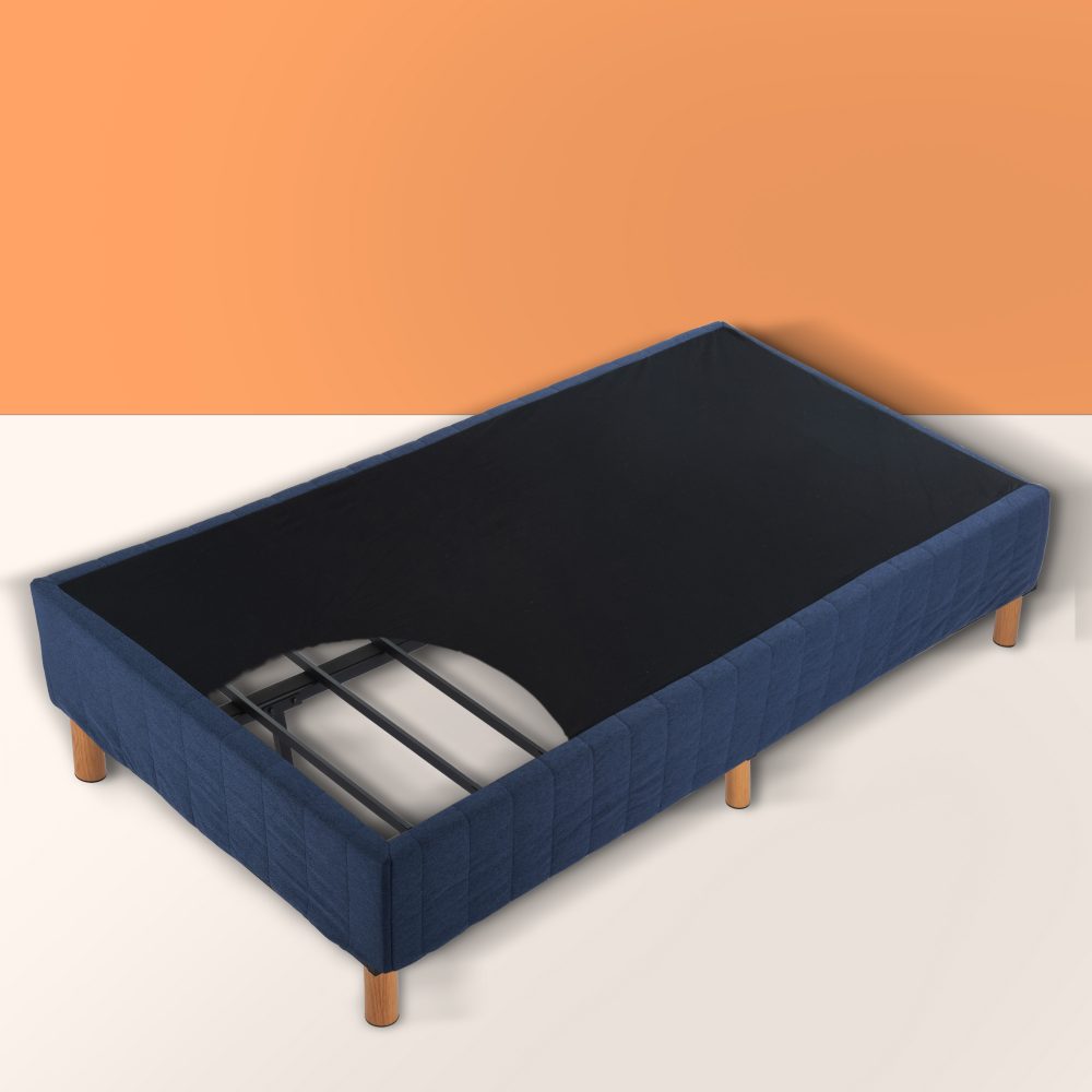Beds & Bed Frames: Metal Bed Frame Mattress Foundation Blue  King
