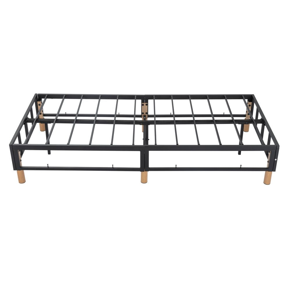 Beds & Bed Frames: Metal Bed Frame Mattress Foundation Blue  King