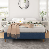 Beds & Bed Frames: Metal Bed Frame Mattress Foundation Blue  Queen