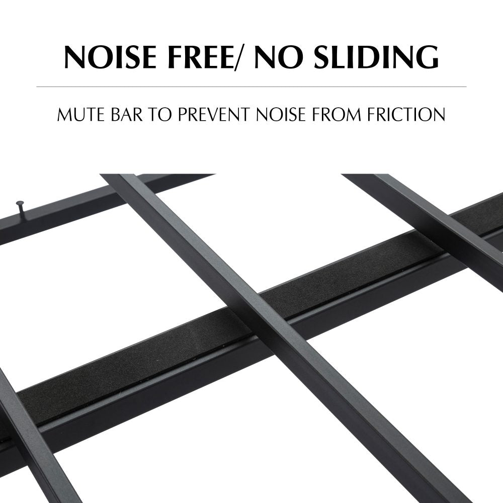 Beds & Bed Frames: Metal Bedframe Mattress Foundation (Dark Grey)  Double