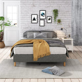 Beds & Bed Frames: Metal Bedframe Mattress Foundation (Dark Grey)  Double