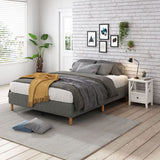 Beds & Bed Frames: Metal Bedframe Mattress Foundation (Dark Grey)  Double