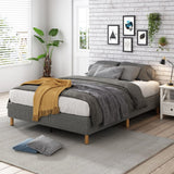 Beds & Bed Frames: Metal Bedframe Mattress Foundation (Dark Grey)  Double