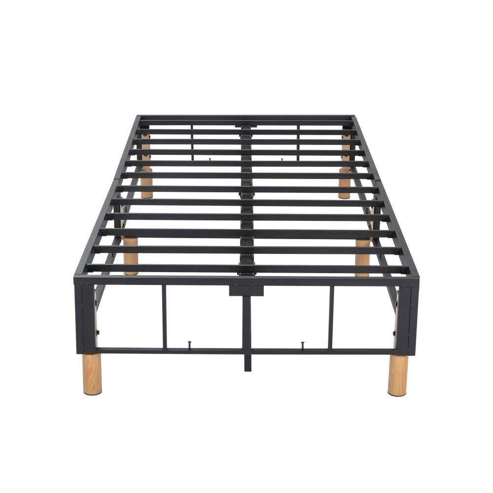 Beds & Bed Frames: Metal Bedframe Mattress Foundation (Dark Grey)  King