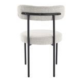 Kitchen & Dining Chairs: Luxe Boucle Cushioned Elsa Dining Chairs in White Quartz