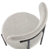 Kitchen & Dining Chairs: Luxe Boucle Cushioned Elsa Dining Chairs in White Quartz