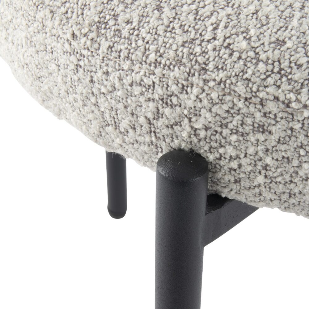 Kitchen & Dining Chairs: Luxe Boucle Cushioned Elsa Dining Chairs in White Quartz
