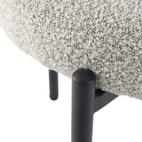 Kitchen & Dining Chairs: Luxe Boucle Cushioned Elsa Dining Chairs in White Quartz