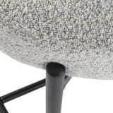 Table & Bar Stools: Sleek White Quartz Metal Boucle Elsa Bar Stools