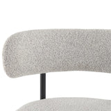 Table & Bar Stools: Sleek White Quartz Metal Boucle Elsa Bar Stools