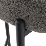 Table & Bar Stools: Contemporary Grey Boucle Elsa Low Bar Stools