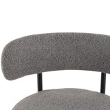 Table & Bar Stools: Contemporary Grey Boucle Elsa Low Bar Stools