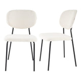 Kitchen & Dining Chairs: White Whisper Teddy Fabric Dining Duo