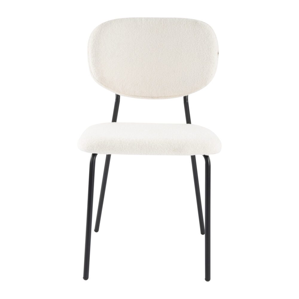 Kitchen & Dining Chairs: White Whisper Teddy Fabric Dining Duo