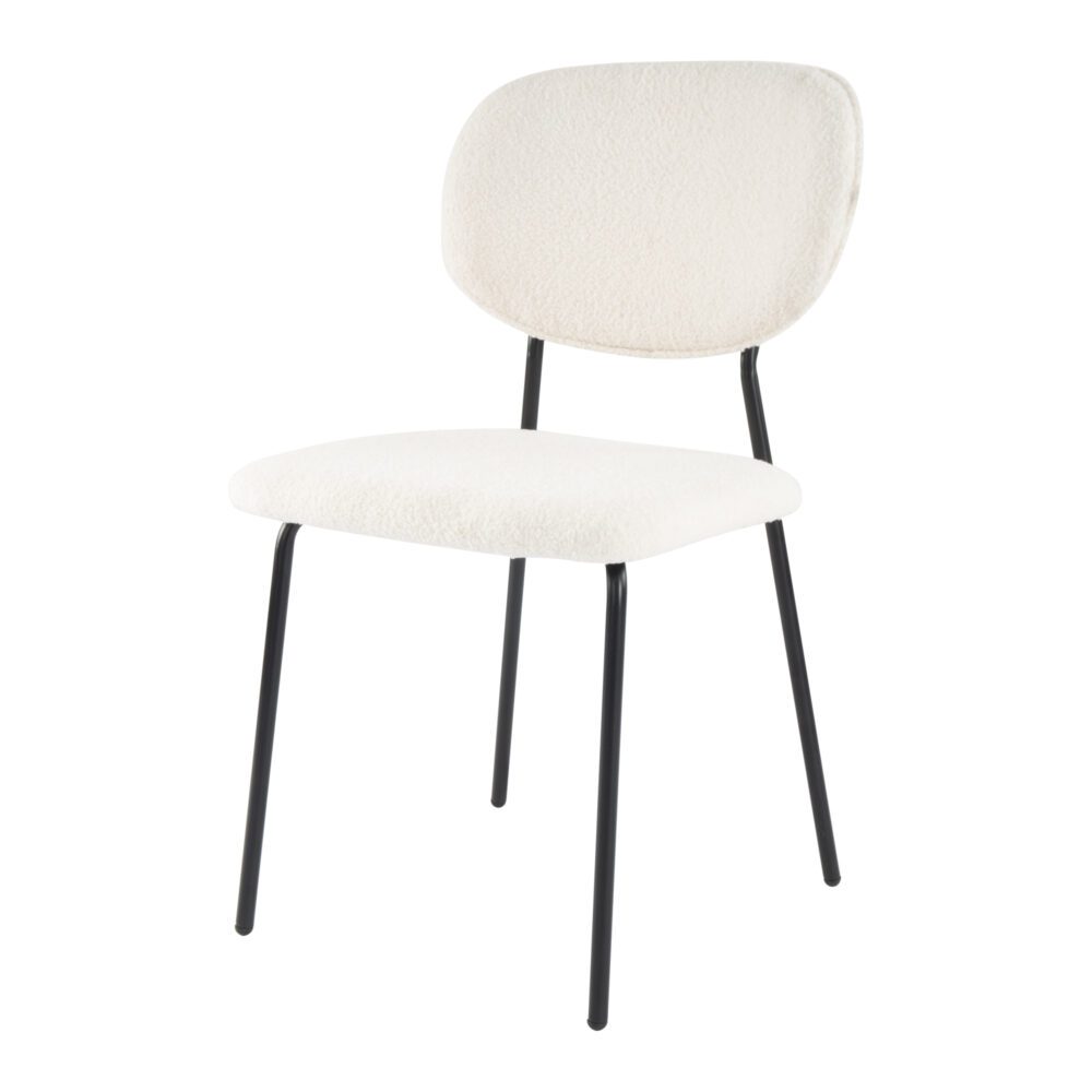 Kitchen & Dining Chairs: White Whisper Teddy Fabric Dining Duo