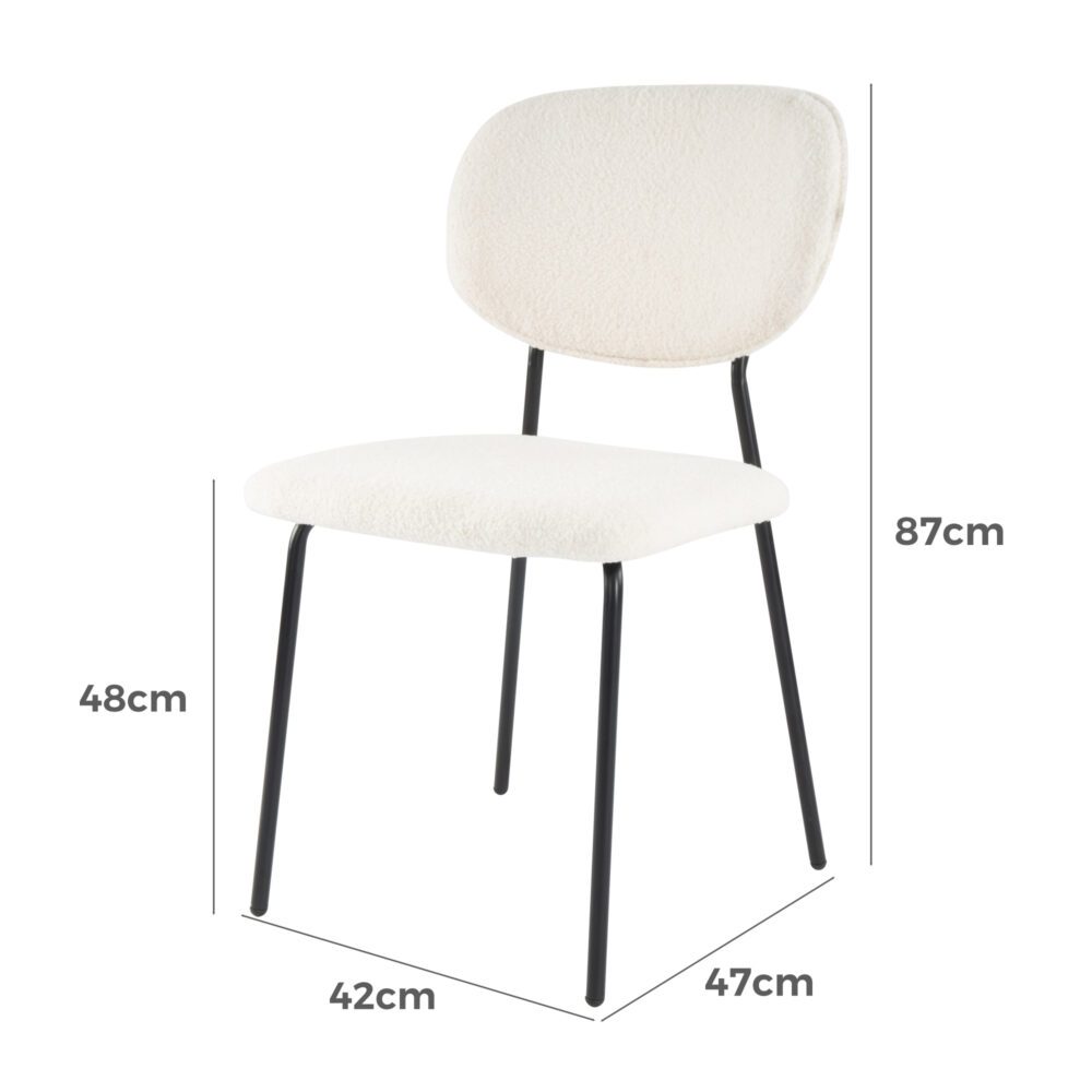 Kitchen & Dining Chairs: White Whisper Teddy Fabric Dining Duo