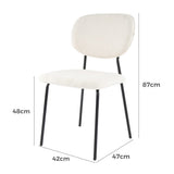 Kitchen & Dining Chairs: White Whisper Teddy Fabric Dining Duo