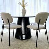 Kitchen & Dining Chairs: White Whisper Teddy Fabric Dining Duo