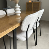 Kitchen & Dining Chairs: White Whisper Teddy Fabric Dining Duo